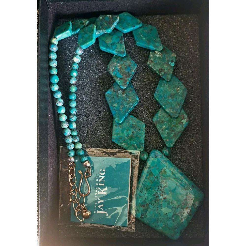 Turquoise Sterling Silver Necklace Mine Finds Hand Made By Jay King Gem Quality
